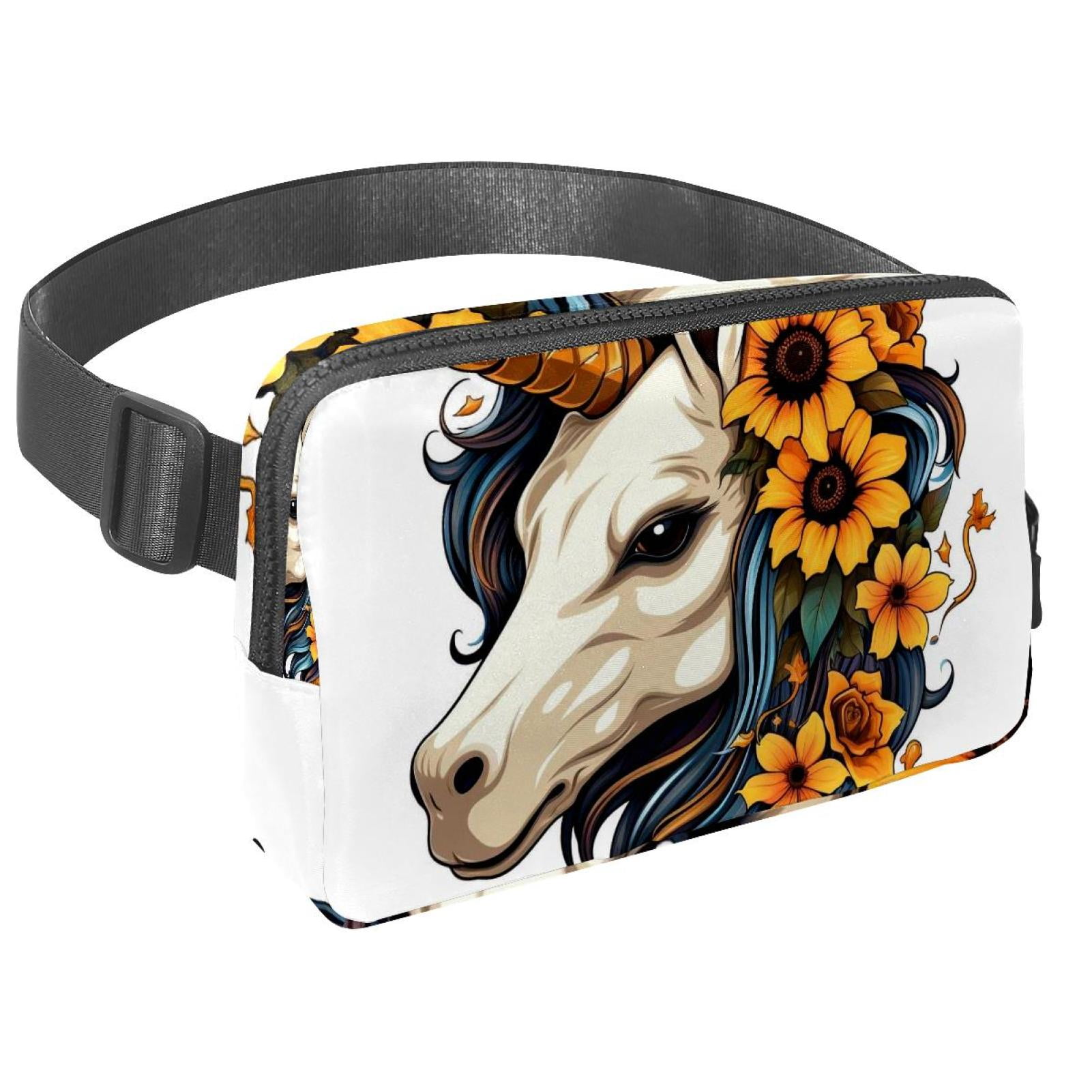 Unicorn skeleton Waist Pack Fanny Pack Running Belt Lightweight Adjustable with Extension Strap Unisex