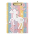 thumbnail image 1 of Unicorn with Flowers and Hearts Acrylic Clipboards 12 x 9 Inch A4 Size with Low Profile Clip Hanging Clipboard for Classroom School Office, 1 of 8