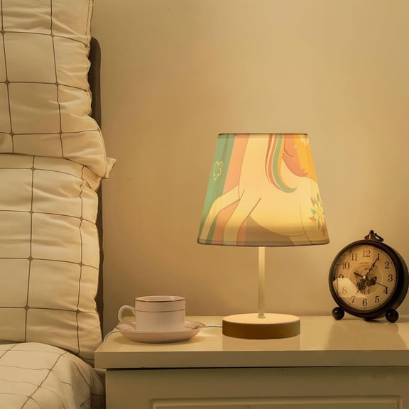 Unicorn with Flowers and Hearts LED Desk Lamp Table Lamp USB Bedside Nightstand Small Lamp for Bedroom Living Room Kids Room