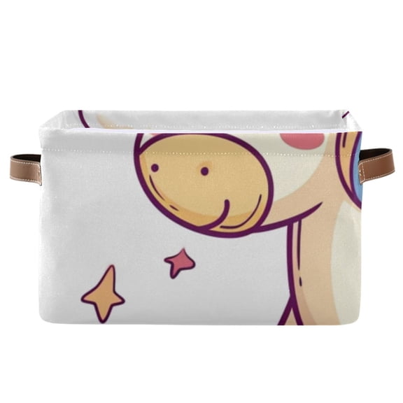 Unicorn with Rainbow Stars Clouds Storage Bins Baskets With Handles Storage Box Clothes Organizer Organization Toys