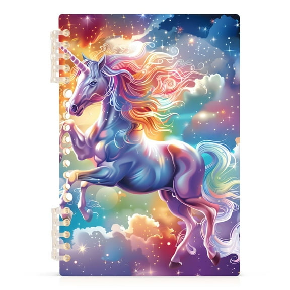 Unicorn with Stars Spiral Journal Notebook College Ruled Notebook 8.3" x 5.7" A5 Lined Thick Paper Page