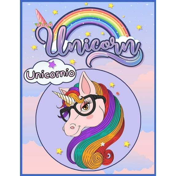 Unicornio libro de colorear para niñas y niños de 4 a 9 años (antiestrés) (Paperback)