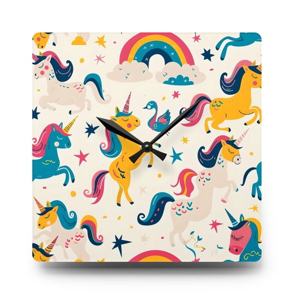 Unicorns Acrylic Kid's Wall Clock