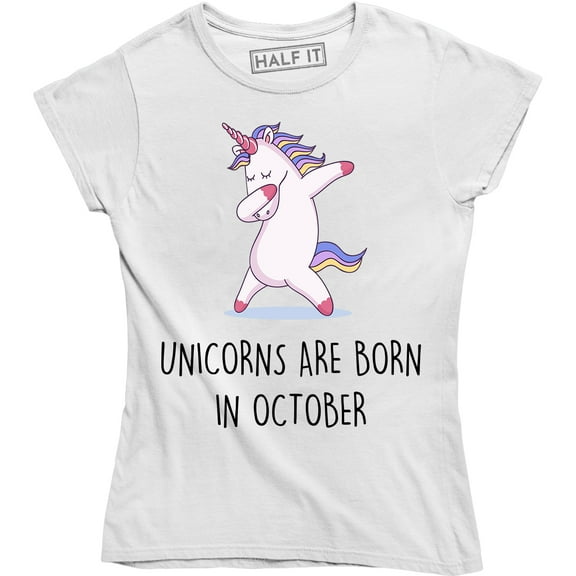 Unicorns Are Born In October Rainbow Women's T-Shirt