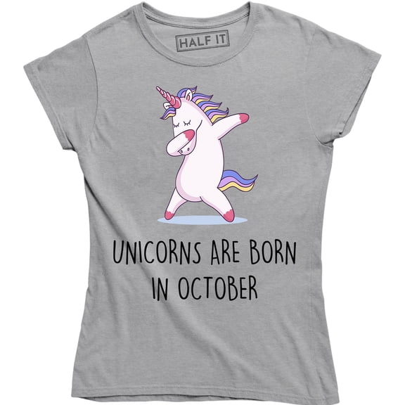 Unicorns Are Born In October Rainbow Women's T-Shirt