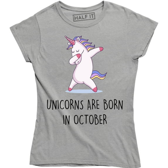 Unicorns Are Born In October Rainbow Women's T-Shirt