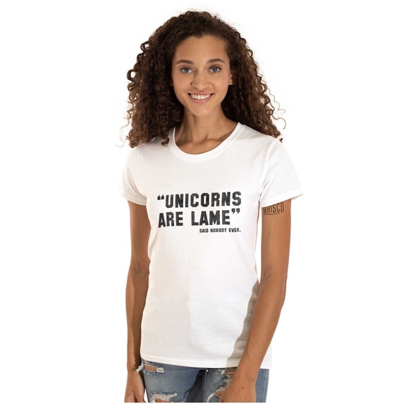 Unicorns Are Lame Said Nobody Ever Womens Fitted Plus Size Graphic Tee Brisco Brands 2X
