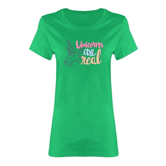 Unicorns Are Real Cool Design Shaped T-Shirt Women -Image by Shutterstock, Female x-Large