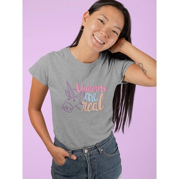 Unicorns Are Real Cool Design Shaped T-Shirt Women -Image by Shutterstock, Female x-Large