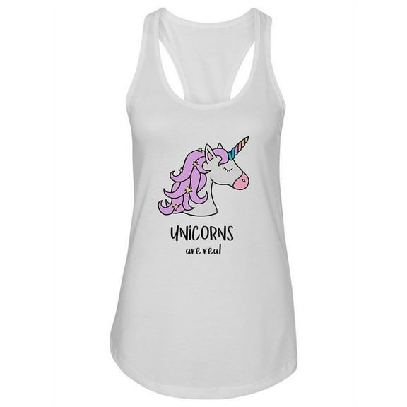 Unicorns Are Real Cute Design. Tank Women -Image by Shutterstock, Female Medium