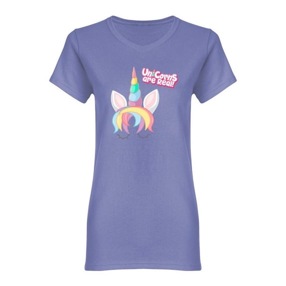 Unicorns Are Real Graphic Shaped T-Shirt Women -Image by Shutterstock, Female Medium