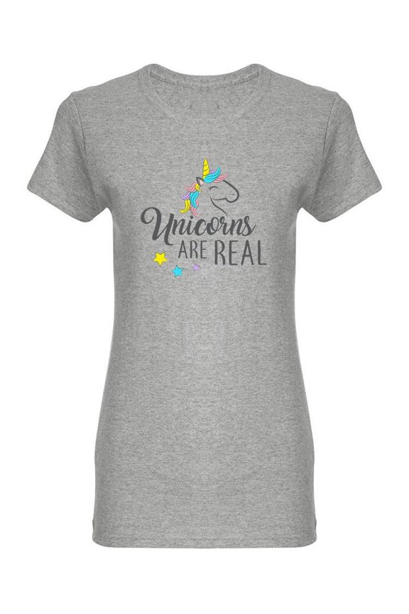 Unicorns Are Real Slogan Design Shaped T-Shirt Women -Image by Shutterstock, Female XX-Large
