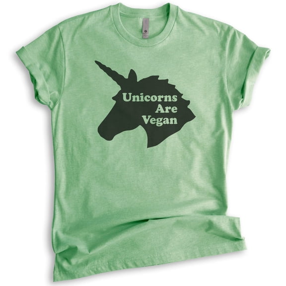 Unicorns Are Vegan Shirt, Unisex Women's Shirt, Vegan Shirt, Veganism Shirt, Vegan Unicorn Shirt, Heather Apple Green, Large