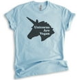 thumbnail image 1 of Unicorns Are Vegan Shirt, Unisex Women's Shirt, Vegan Shirt, Veganism Shirt, Vegan Unicorn Shirt, Heather Light Blue, X-Large, 1 of 6