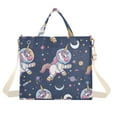 thumbnail image 1 of Unicorns Astronaut Planets Corduroy Tote Bag Handbag Large Messenger Bag Shoulder Crossbody Zipper Bag Purse, 1 of 8