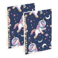 thumbnail image 1 of Unicorns Astronaut Planets Ring Binder Notebook Journey Note Diary College Ruled Spiral Notebook Study Loose Leaf Paper A5 60 Pages, 1 of 8