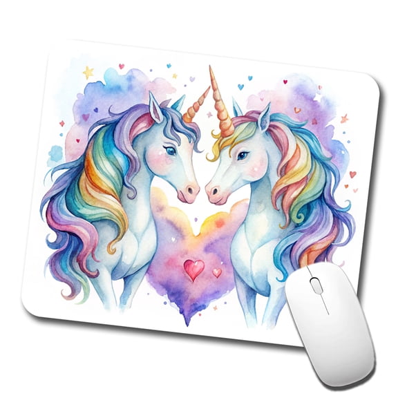 Unicorns In Love Valentine's Day Mouse Pad Low Profile Gaming Mat