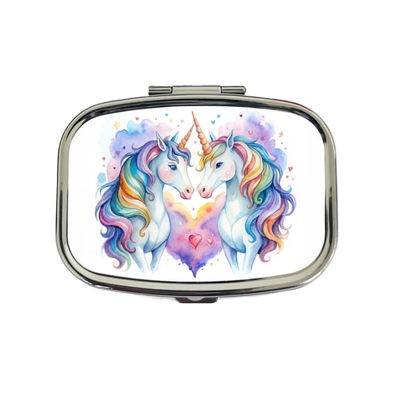 Unicorns In Love Valentine's Day Small Travel Handbag Pill Box Case