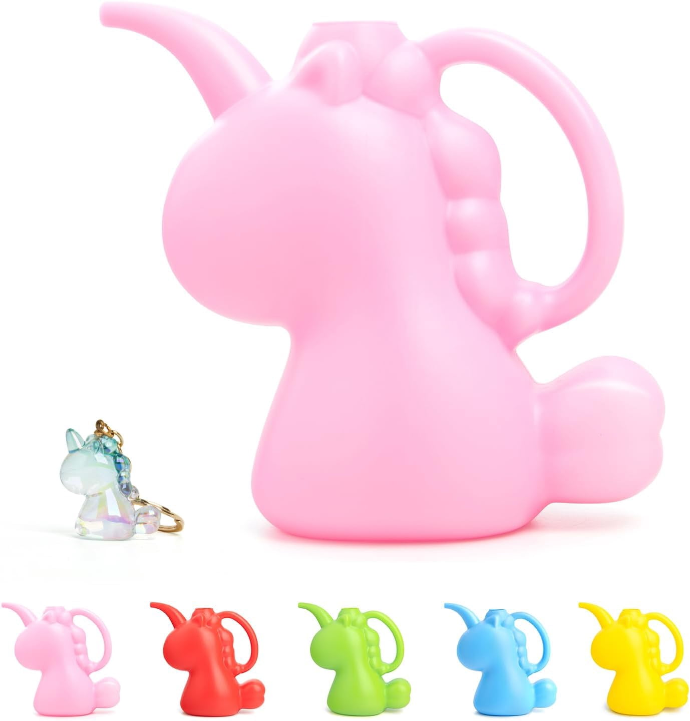Unicorns Indoor Watering Can, 1 L Cute Animal Water Cans, Novelty Shape Pot for Office House Garden（Pink）