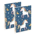 thumbnail image 1 of Unicorns Moons and Stars Ring Binder Notebook Journey Note Diary College Ruled Spiral Notebook Study Loose Leaf Paper A5 60 Pages, 1 of 8