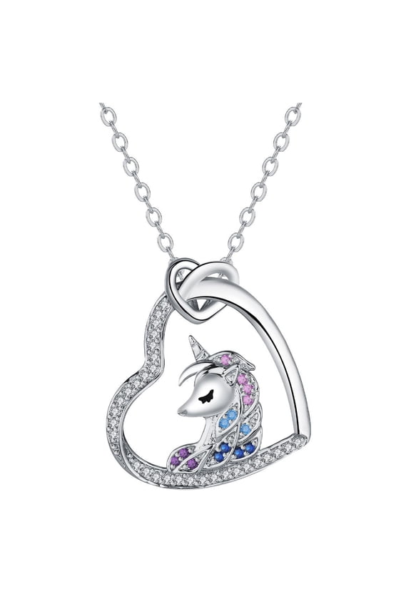 Unicorns Necklace Gifts for Daughter, Rainbow Unicorn Necklaces Jewelry Gift for Unicorn Lovers Niece Granddaughter