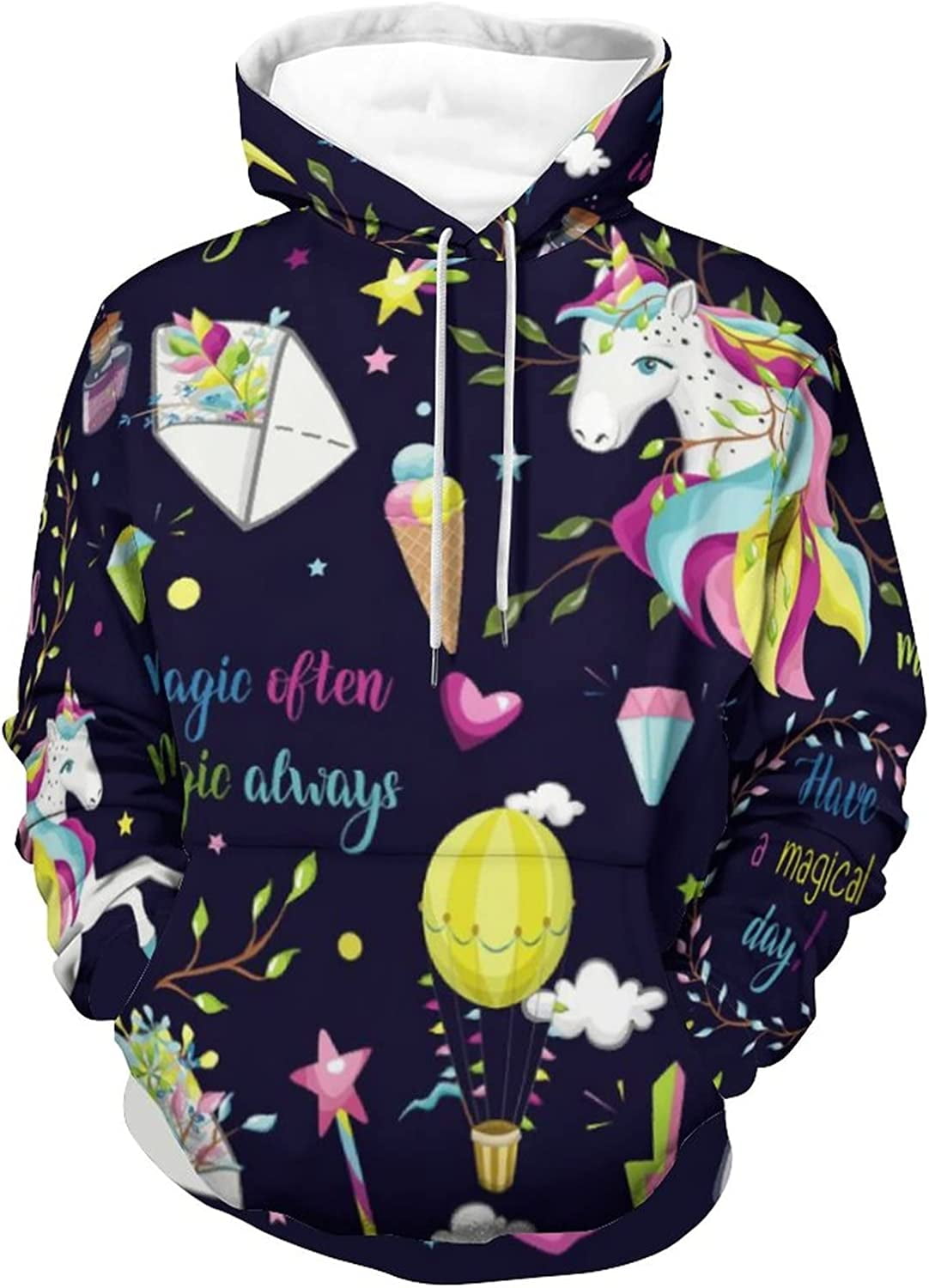 Unicorns, Rainbow, Icecream, Cat Unisex Hoodies 3D Printed Pullover
