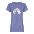 thumbnail image 1 of Unicorns Rainbow Love Heart Shaped T-Shirt Women -Image by Shutterstock, Female Small, 1 of 2