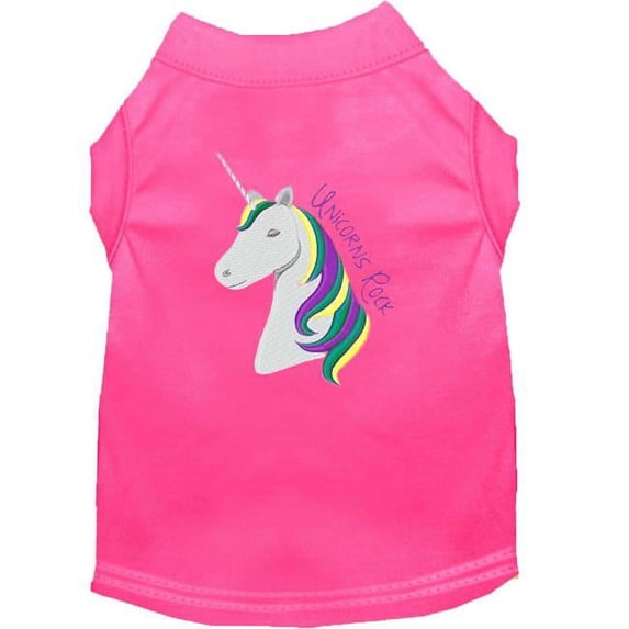 Unicorns Rock Embroidered Dog Shirt Aqua