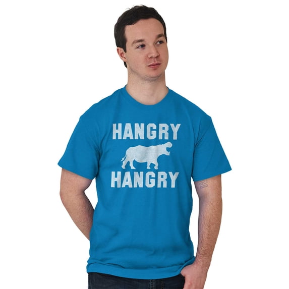 Funny Hungry Hangry Hippos Men's Graphic T Shirt Tees Brisco Brands L