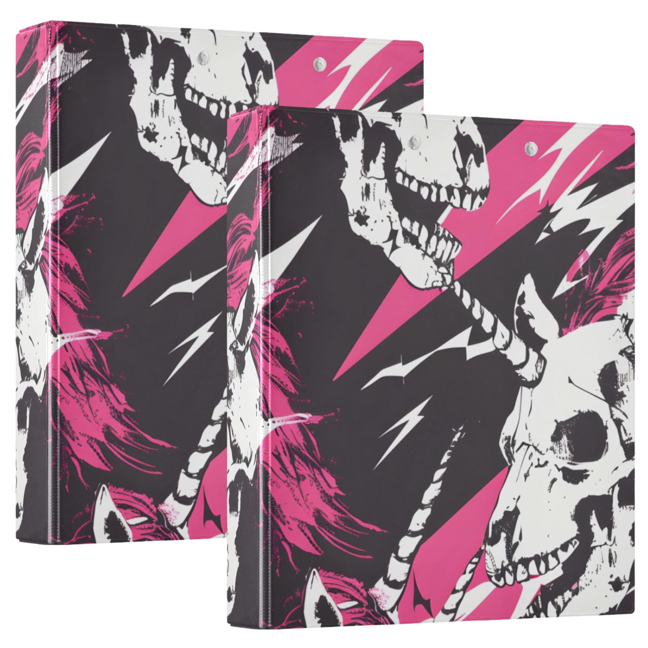 Unicorns Skeleton 3 Ring Binders 1.5 inch Hardcover File Folders with ...