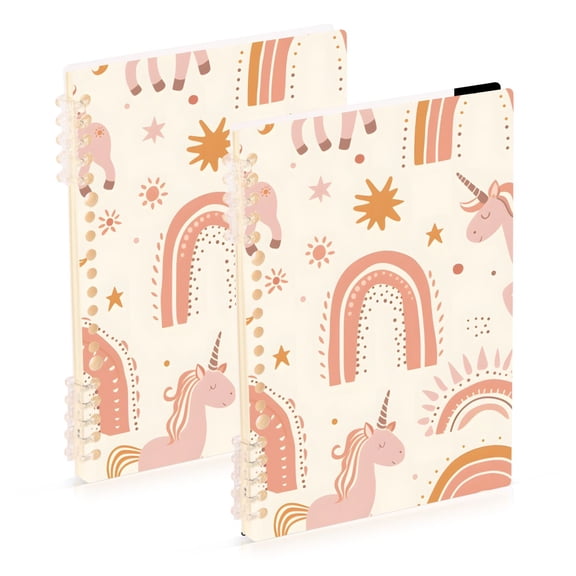 Unicorns Stars Rainbows Notebook Detachable Coil Notebook Diary Plan Book A5 Size 60 Pages 1 Pack