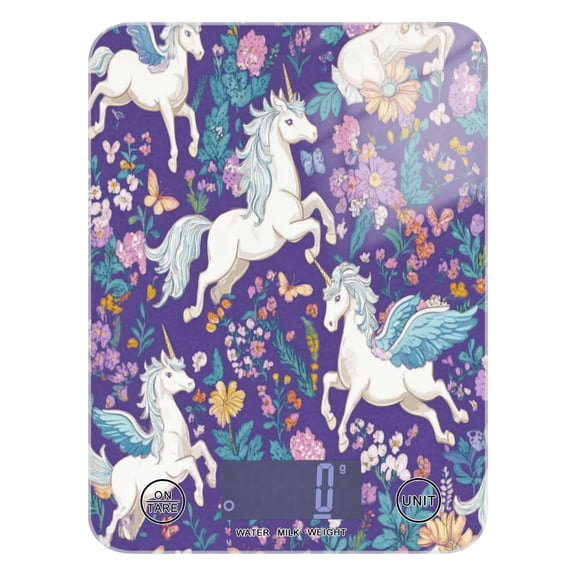 Unicorns and Pegasi Pattern Food Scale Digital Kitchen Scale Waterproof Grams Ounces lbs for For Baking and Cooking