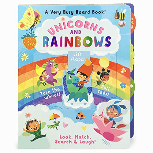 Pre-Owned Unicorns and Rainbows: A Very Busy Board Book! (A Very Busy Board Book to Look, Match Search & Laugh!) Paperback