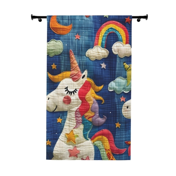 Unicorns and Rainbows Window Curtains (1 Piece)