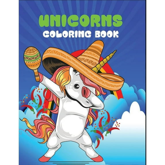 Unicorns coloring book: Kids Coloring Book with Beautiful Unicorn Designs for Relaxation, Stress Relief, 50 Inspiring Designs (Paperback)