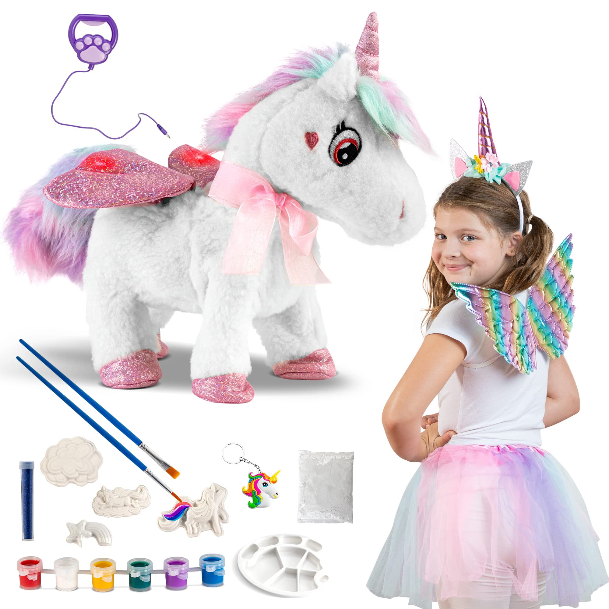 Unicorn Gift Box for Girls Unicorn Plush Pet Toy Play Purse for 3