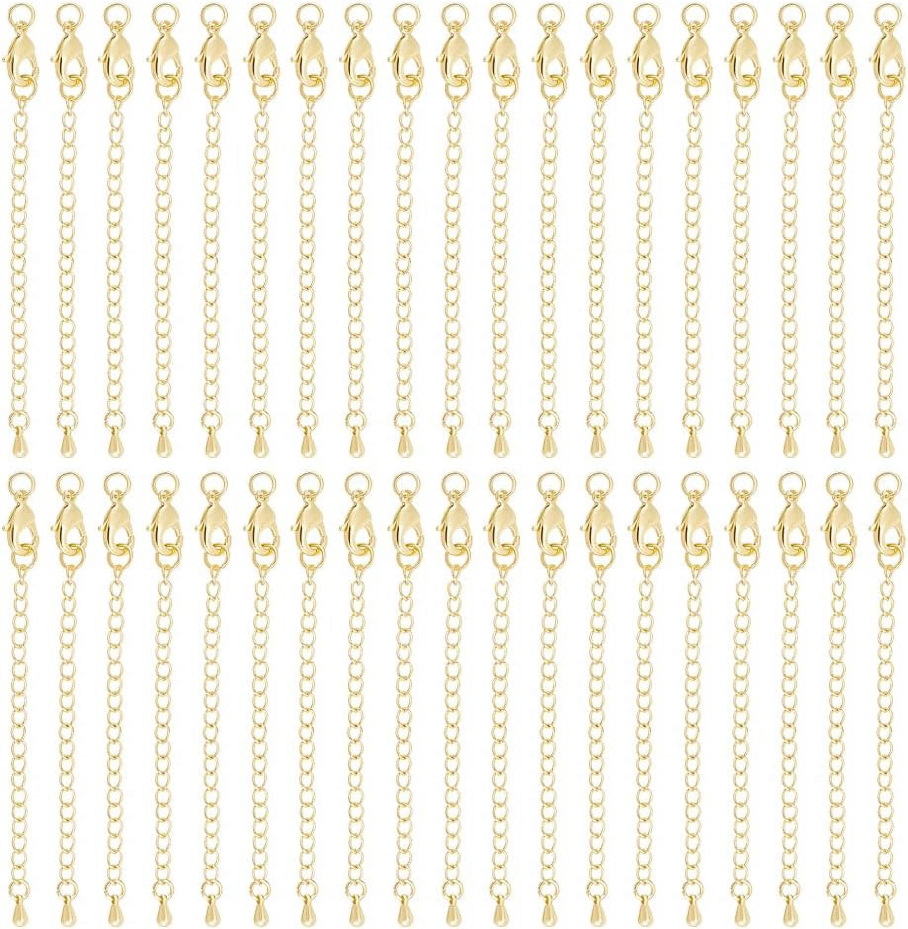 Unicraftale 24 Sets Long-Lasting Plated Brass Chain Extender with ...