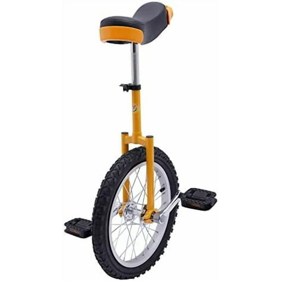 Unicycles 24" Outdoor Wheel Unicycle Steel Rim Adjustable Seat Unicycle Easy Storage for Office Workers, Teenagers, Cycling EnthusiastsDaily Fitness Exercises, Cycling Exercises (Yellow, 24")