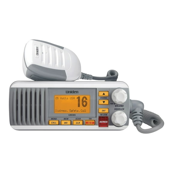 Uniden 25-Watt Fixed-Mount VHF Marine Radio with DSC, (White), UM385PT