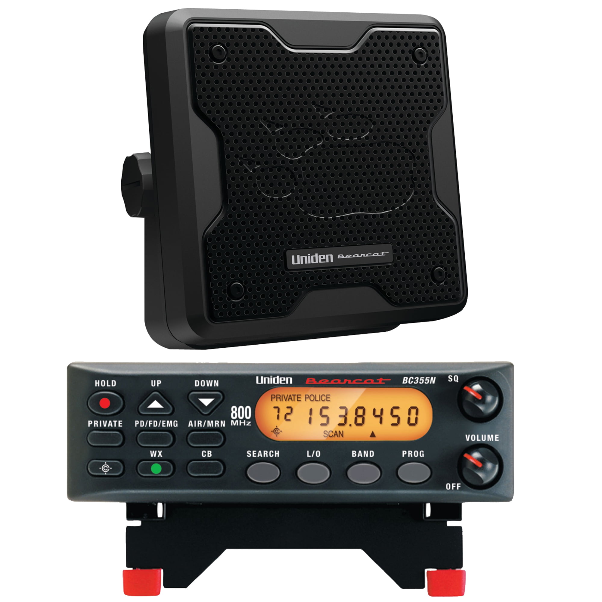 Uniden 300-Channel Blacklit Display CB Scanner, Black, BC355N