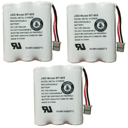 Uniden 600mAh Power Battery for Panasonic P-P501 or AT&T 200, BT-905, 3 Pack