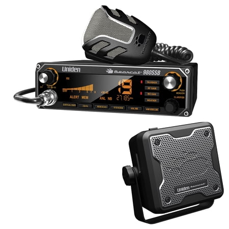 Uniden BEARCAT 40-Channel LCD display CB Radio with BC15 Accessory, Black 980SSB