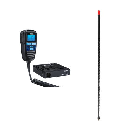 Uniden CMX760 40-CH Off-Road Compact CB Radio & Tram 4-B-HC Fiberglass CB Antenna