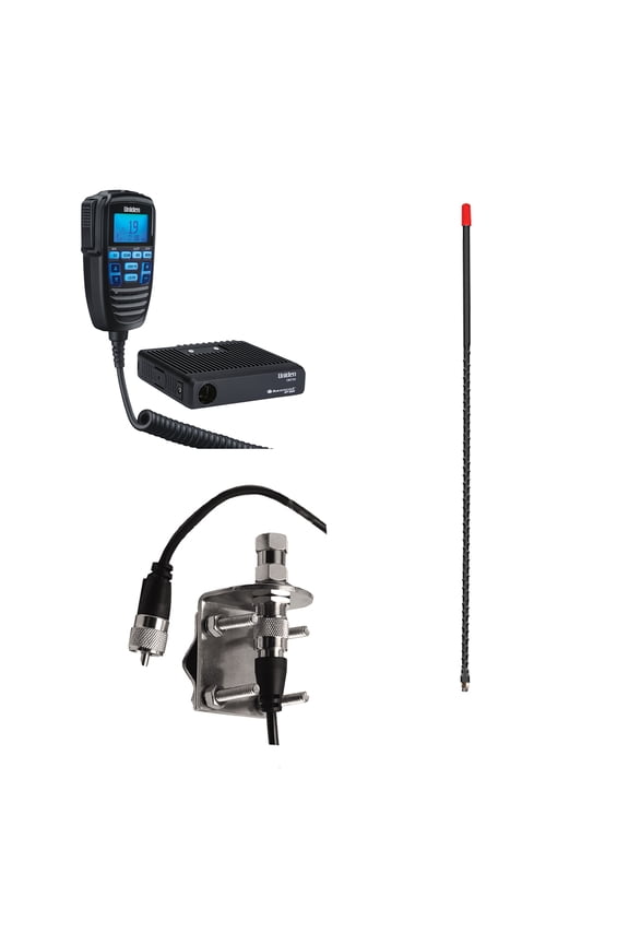 CMX760 40-CH off-Road Compact CB Radio, Browning BR-MM-18 Mount Kit & Tram 3-B-HC Fiberglass CB Antenna