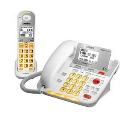 Uniden Loud & Clear D3098 - Cordless phone - answering system with caller ID/call waiting - DECT 6.0 - 3-way call capability - white + additional handset