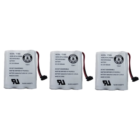 Uniden BT-905 3.6V 600mah NiMH Cordless Telephone Battery for Uniden Cordless Phones (3-Pack)