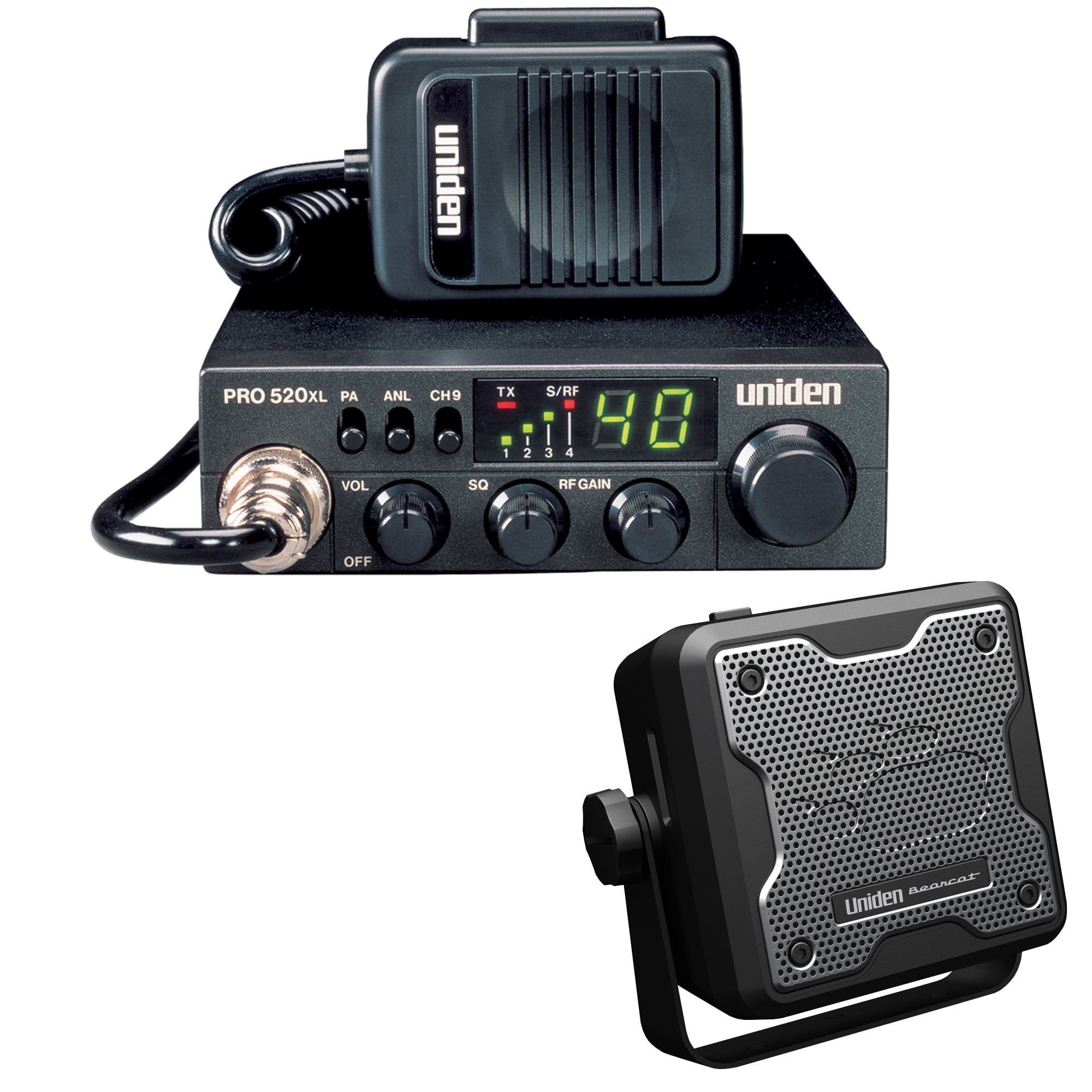 Uniden PRO520XL 40Channel 4Watt Compact CB Radio & BC15 Accessory CB