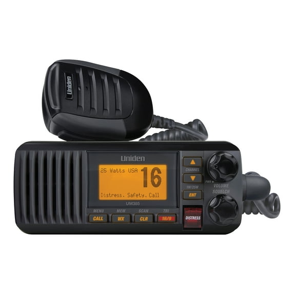 Uniden UM385BK 25-Watt Fixed-Mount Marine Radio with DSC (Black)