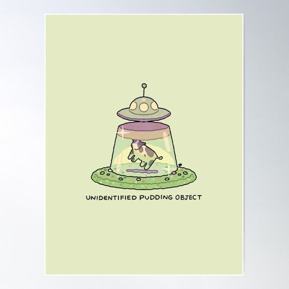 Unidentified Pudding Object Poster Wall Art, Modern Wall Decor For Living Room Bedroom, 8x12 UNFRAMED