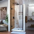 thumbnail image 1 of Unidoor 36-37 in. W x 72 in. H Frameless Hinged Shower Door in Satin Black, 1 of 11
